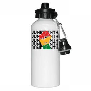 Juneteenth Fist Black Pride Aluminum Water Bottle