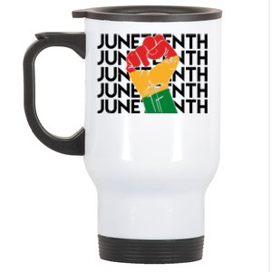 Juneteenth Fist Black Pride Stainless Steel Travel Mug