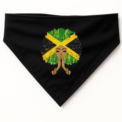 Jamaican Flag Black Woman Melanin Queen Afro Gift USA-Made Doggie Bandana