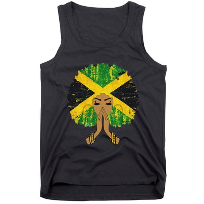 Jamaican Flag Black Woman Melanin Queen Afro Gift Tank Top