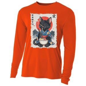 Japanese Funny Cat Ramen Cooling Performance Long Sleeve Crew