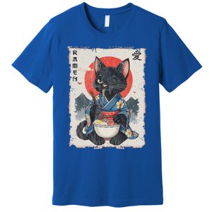 Japanese Funny Cat Ramen Premium T-Shirt