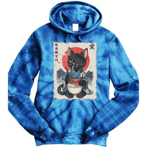 Japanese Funny Cat Ramen Tie Dye Hoodie