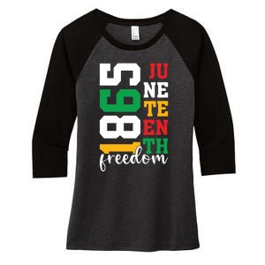 Juneteenth Freedom Celebration Graphic Women's Tri-Blend 3/4-Sleeve Raglan Shirt