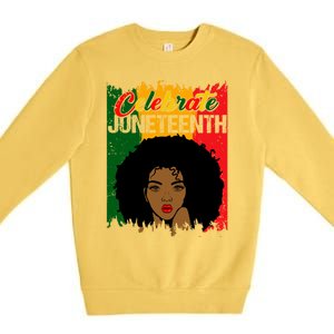 Juneteenth Freedom Celebrate Melanin African American Great Gift Premium Crewneck Sweatshirt