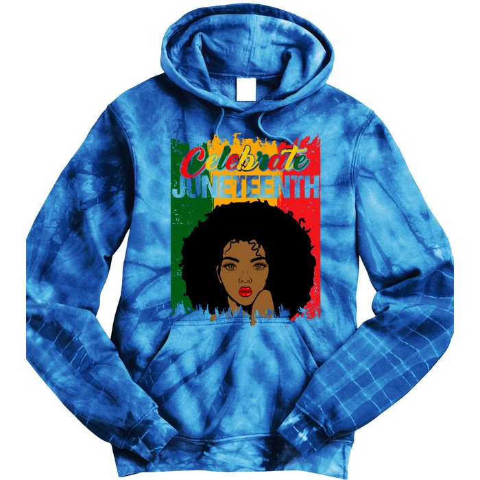 Juneteenth Freedom Celebrate Melanin African American Great Gift Tie Dye Hoodie