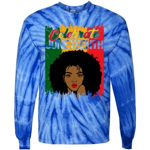 Juneteenth Freedom Celebrate Melanin African American Great Gift Tie-Dye Long Sleeve Shirt