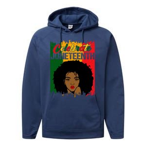 Juneteenth Freedom Celebrate Melanin African American Great Gift Performance Fleece Hoodie