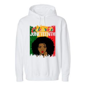 Juneteenth Freedom Celebrate Melanin African American Great Gift Garment-Dyed Fleece Hoodie