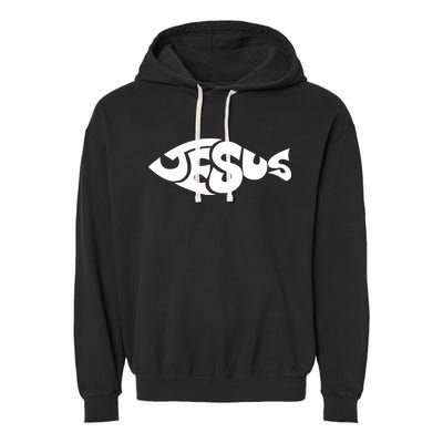 Jesus Fish Christian Garment-Dyed Fleece Hoodie