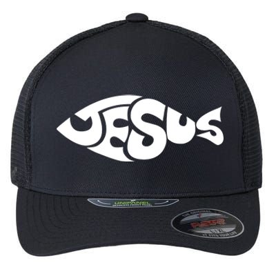 Jesus Fish Christian Flexfit Unipanel Trucker Cap