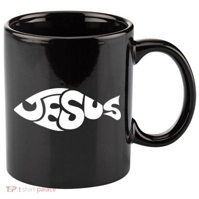 Jesus Fish Christian 11oz C Handle Ceramic Mug