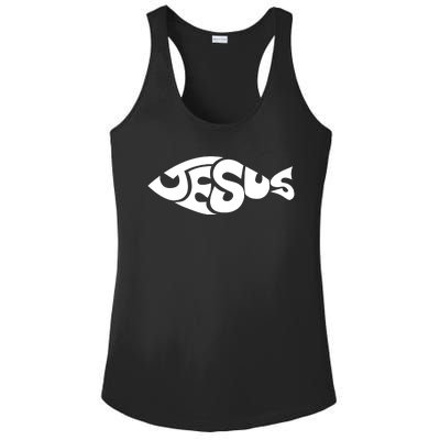 Jesus Fish Christian Ladies PosiCharge Competitor Racerback Tank