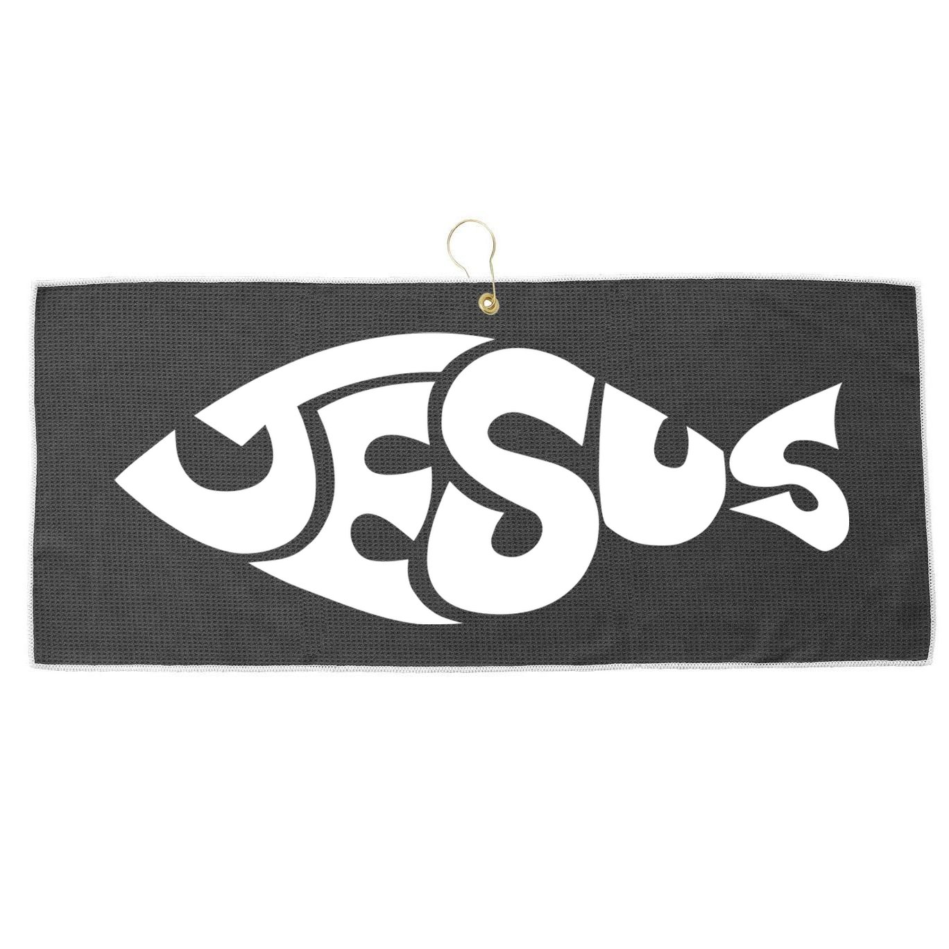 Jesus Fish Christian Large Microfiber Waffle Golf Towel