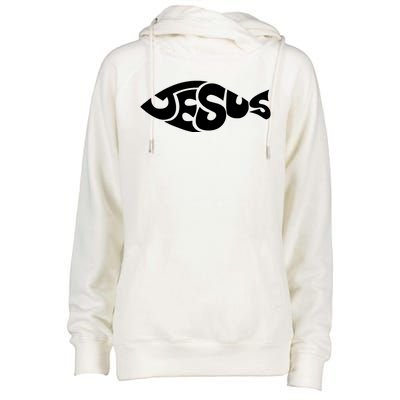 Jesus Fish Christian Womens Funnel Neck Pullover Hood