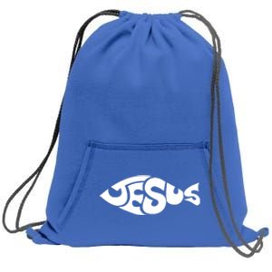 Jesus Fish Christian Sweatshirt Cinch Pack Bag