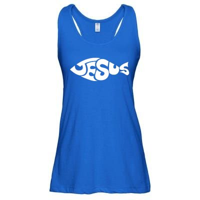 Jesus Fish Christian Ladies Essential Flowy Tank