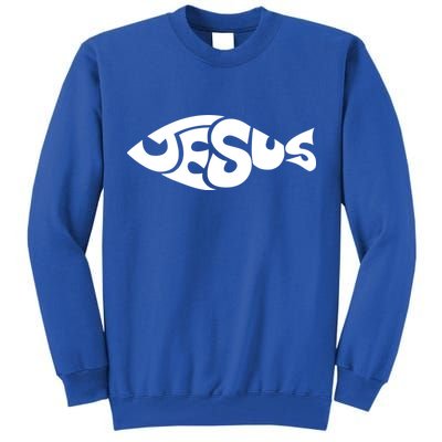 Jesus Fish Christian Tall Sweatshirt
