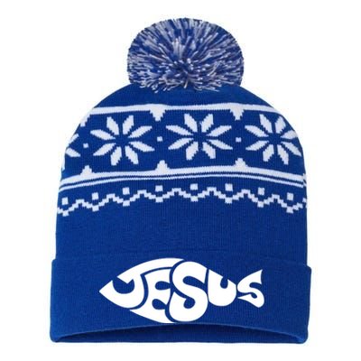 Jesus Fish Christian USA-Made Snowflake Beanie