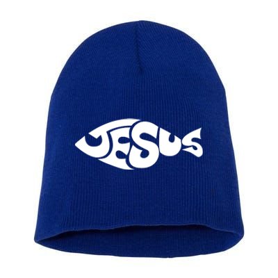 Jesus Fish Christian Short Acrylic Beanie