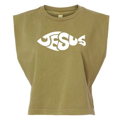 Jesus Fish Christian Garment-Dyed Women's Muscle Tee