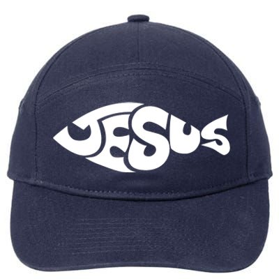 Jesus Fish Christian 7-Panel Snapback Hat