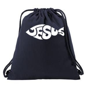 Jesus Fish Christian Drawstring Bag