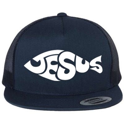 Jesus Fish Christian Flat Bill Trucker Hat