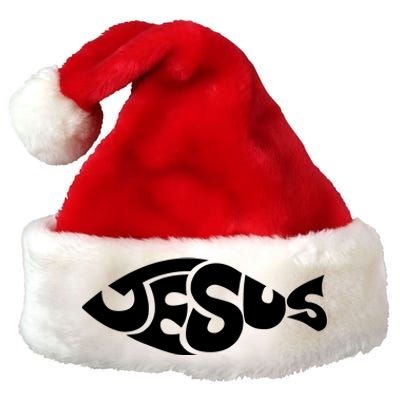 Jesus Fish Christian Premium Christmas Santa Hat