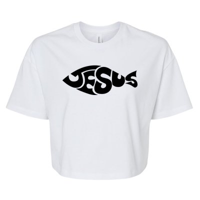 Jesus Fish Christian Bella+Canvas Jersey Crop Tee