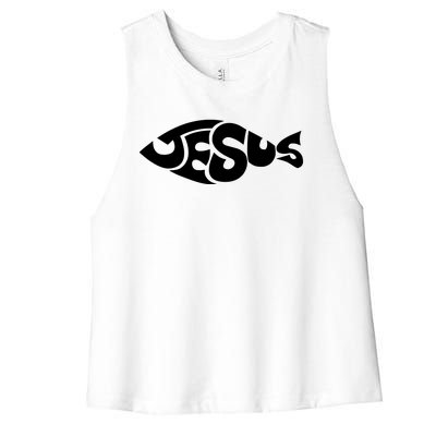 Jesus Fish Christian Women's Racerback Cropped Tank