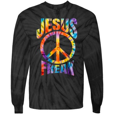 Jesus Freak Christian Retro Lettering Tie-Dye Long Sleeve Shirt