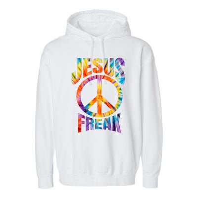 Jesus Freak Christian Retro Lettering Garment-Dyed Fleece Hoodie