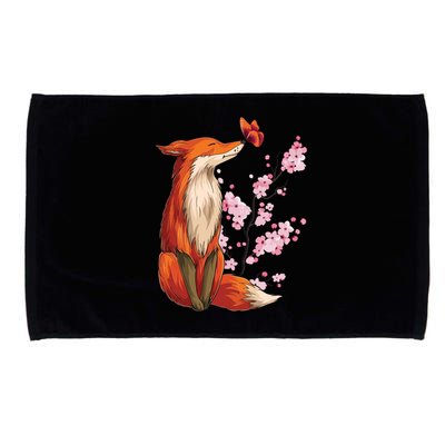 Japanese Fox Cherry Blossom Flower Sakura Trees Kawaii Microfiber Hand Towel