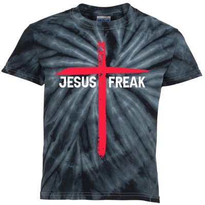 Jesus Freak Christian Religious Faith Cross Kids Tie-Dye T-Shirt