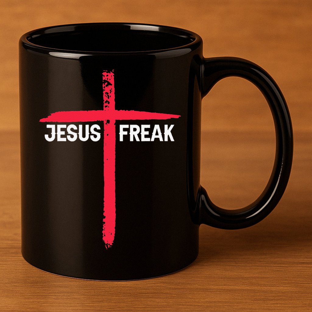 Jesus Freak Christian Religious Faith Cross 11oz C Handle Ceramic Mug