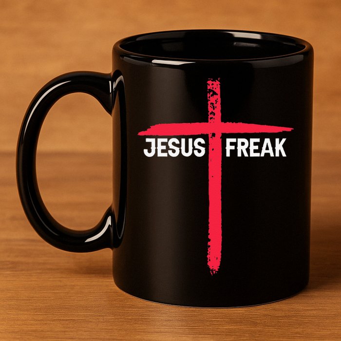 Jesus Freak Christian Religious Faith Cross 11oz C Handle Ceramic Mug