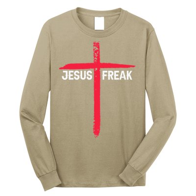 Jesus Freak Christian Religious Faith Cross Long Sleeve Shirt