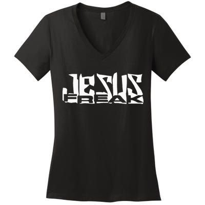 Jesus Freak Christmas Christian Women's V-Neck T-Shirt