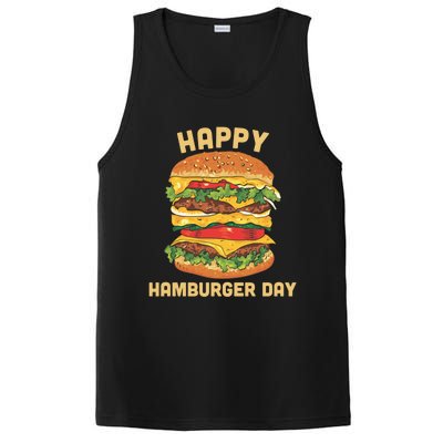 Junk Food Cheeseburger Hamburger Day Burger Fries Gift PosiCharge Competitor Tank