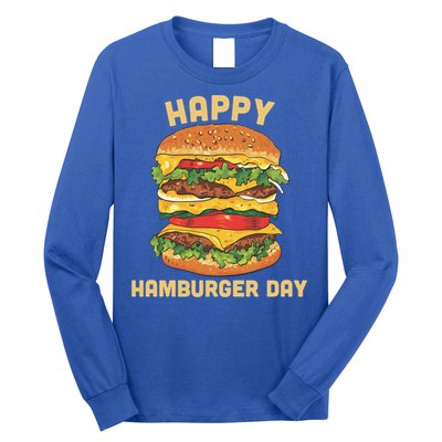 Junk Food Cheeseburger Hamburger Day Burger Fries Gift Long Sleeve Shirt