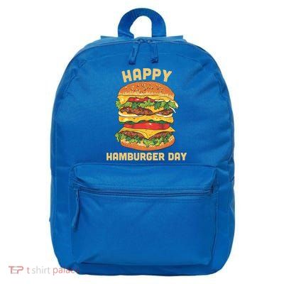 Junk Food Cheeseburger Hamburger Day Burger Fries Gift 16 in Basic Backpack