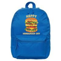 Junk Food Cheeseburger Hamburger Day Burger Fries Gift 16 in Basic Backpack