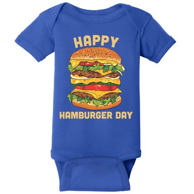Junk Food Cheeseburger Hamburger Day Burger Fries Gift Baby Bodysuit