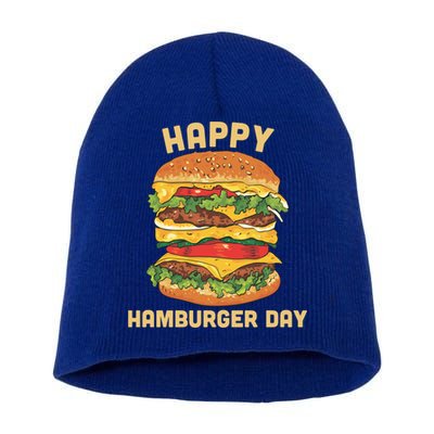 Junk Food Cheeseburger Hamburger Day Burger Fries Gift Short Acrylic Beanie