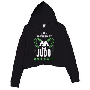 Judo Funny Cat Lover Sport Martial Art Humor Judoka Crop Fleece Hoodie