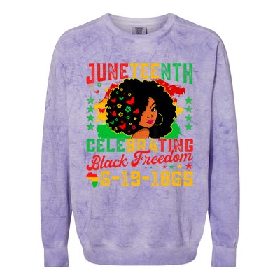 Juneteenth Flag Celebrating Black Freedom Juneteenth 1865 Colorblast Crewneck Sweatshirt