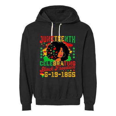 Juneteenth Flag Celebrating Black Freedom Juneteenth 1865 Garment-Dyed Fleece Hoodie