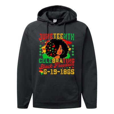 Juneteenth Flag Celebrating Black Freedom Juneteenth 1865 Performance Fleece Hoodie