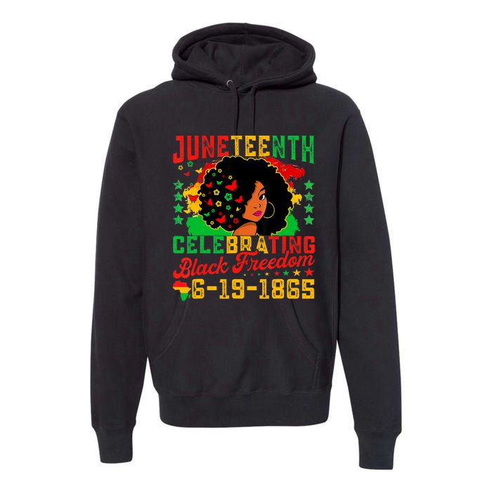 Juneteenth Flag Celebrating Black Freedom Juneteenth 1865 Premium Hoodie